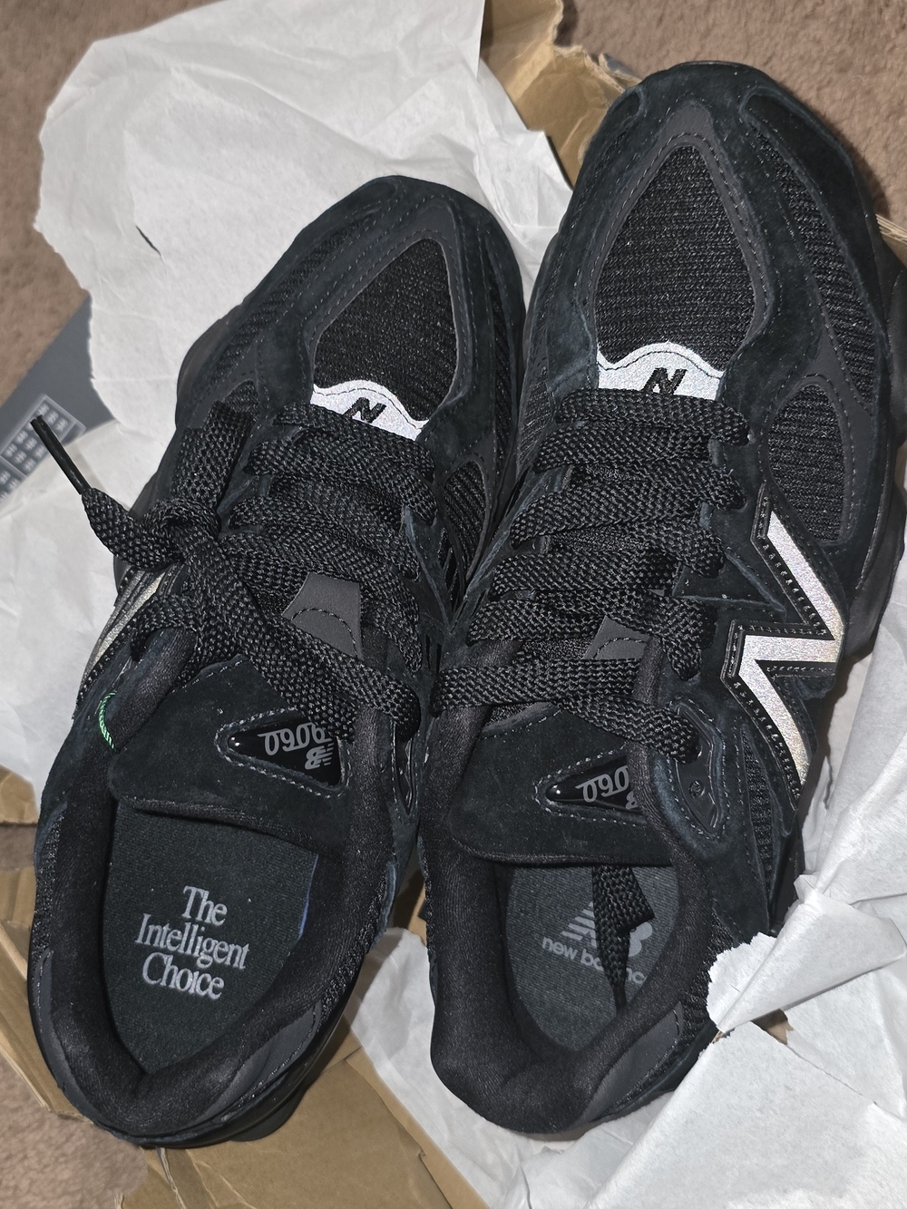 New Balance 9060 Men’s Black Suede Mesh Sneakers